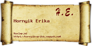 Hornyik Erika névjegykártya